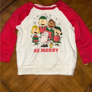 Peanuts Kids Sweatshirt with Red Sleeves